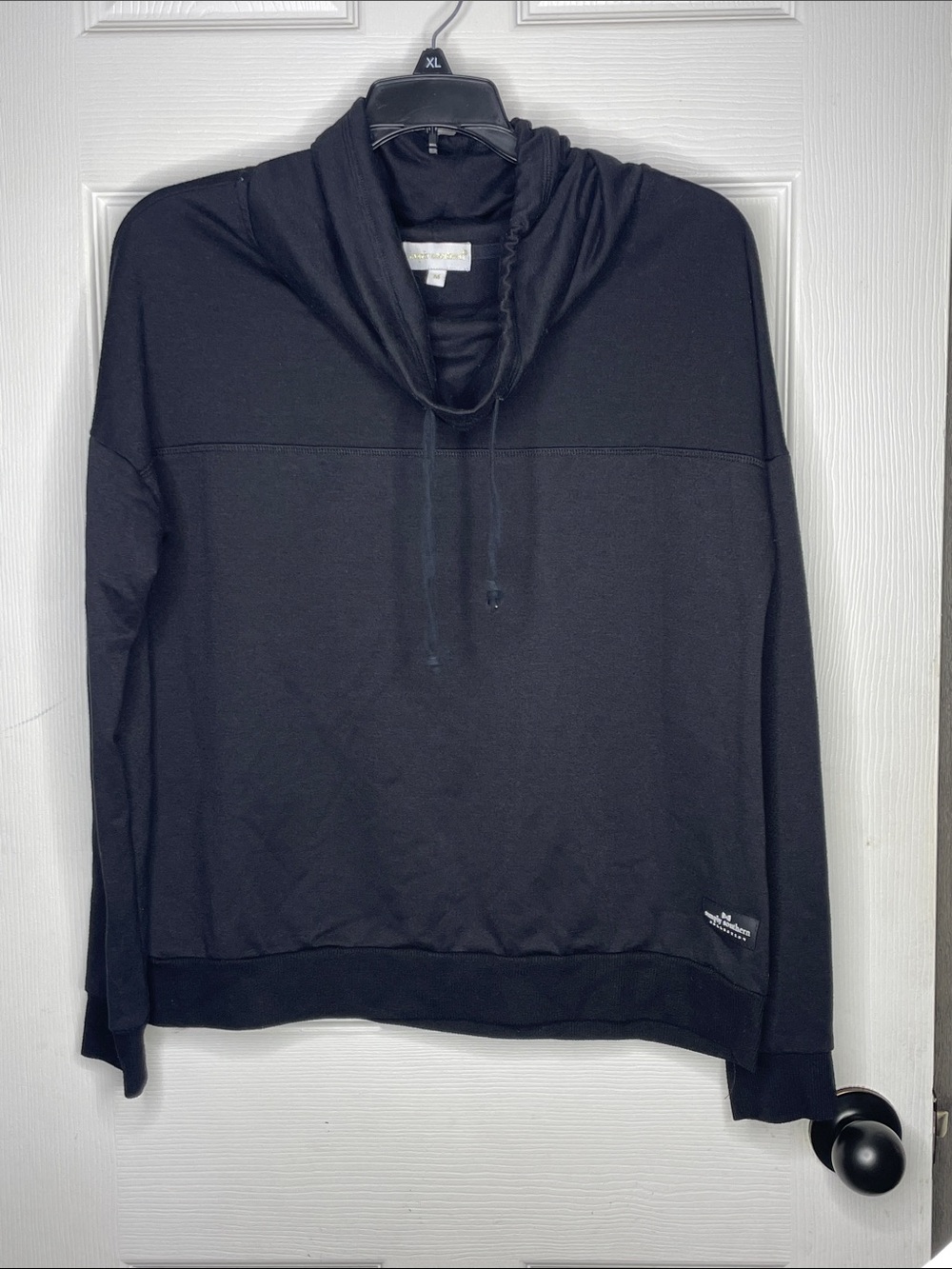 Simply Southern Black Cowl-Neck Pullover. Size M